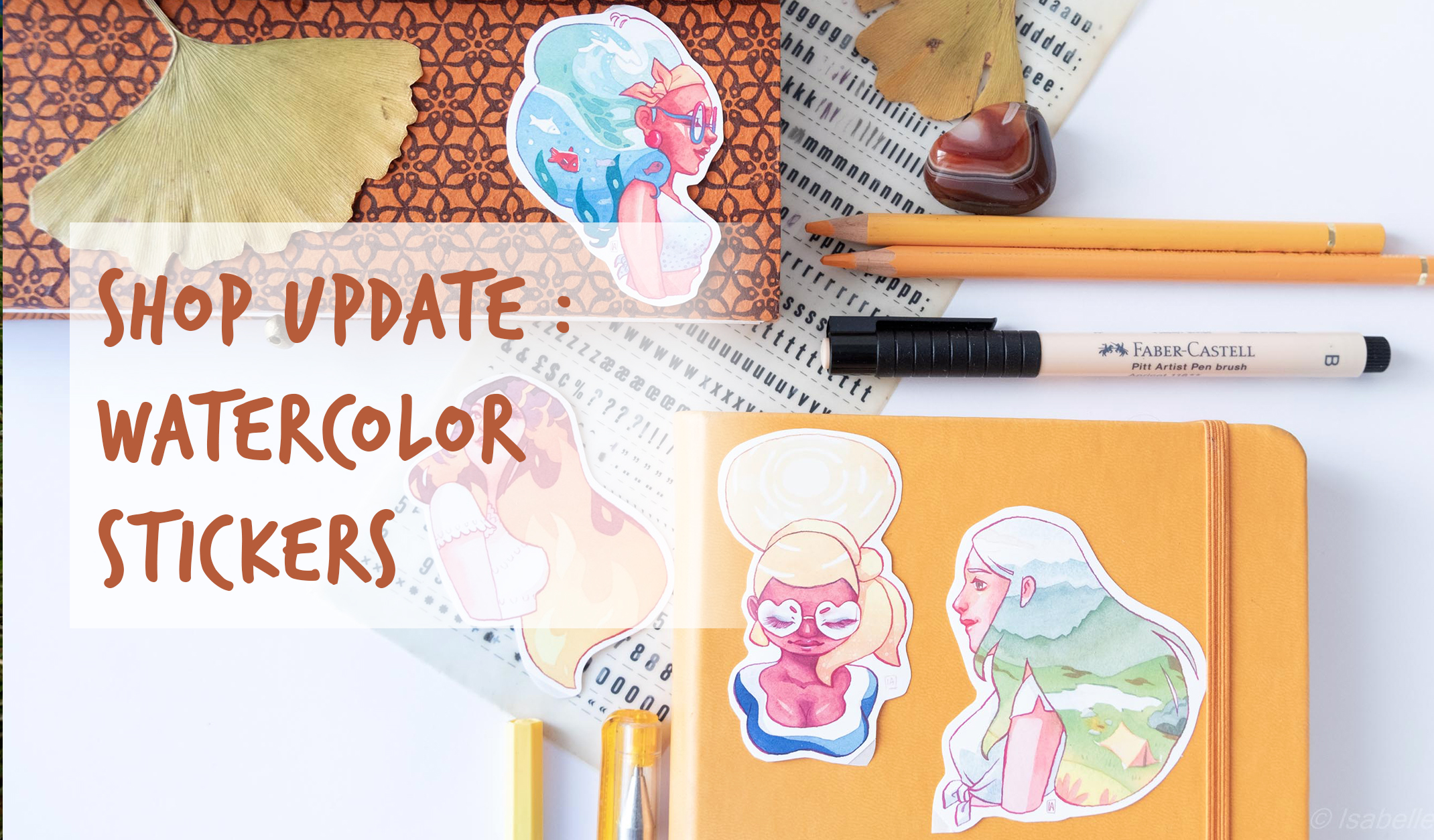 Shop update : watercolor stickers